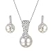 EleQueen 925 Sterling Silver CZ Teardrop Leaf Bridal Pendant Necklace Made With Swarovski Crystals