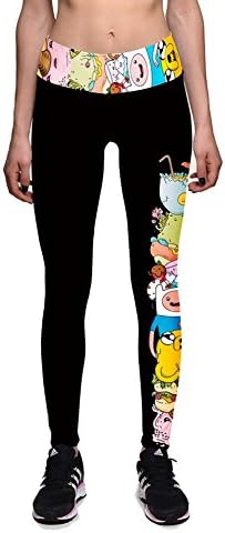 Apparel Inter Women Black Cartoon 3D Printed Sports Leggings Gym Running S