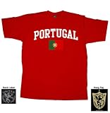 Portugal National Futbol Soccer Team Classic Adult Red T-Shirt Tee, Medium
