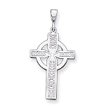 14k Gold White Gold Celtic Cross Charm