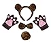 Petitebella Brown Bear Headband Bowtie Tail Gloves Children 4pc Costume (One Size)