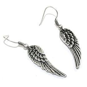 Gorgeous Small & Dainty Antique Silver Angel Wing Earrings Gorgeous Small & Dainty Antique Silver Angel Wing Earrings