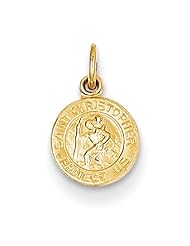 14k Saint Christopher Medal Charm, Best Quality Free Gift Box Satisfaction Guaranteed