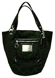 NEW AUTHENTIC COACH POPPY SIGNATURE SATEEN BELLA LARGE TOTE (Black/Silver)