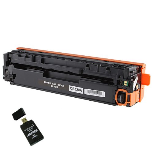 Compatible HP CE320A Laser Toner Cartridge (Black) For HP LaserJet Pro CM1415fn/1415fnw Printer w/ AGPtek USB 2.0 All-in-one Card Reader