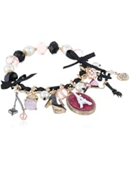 Betsey Johnson "Paris is Always a Good Idea" Eiffel Tower Multi-Charm Half Stretch Bracelet, 7.5"