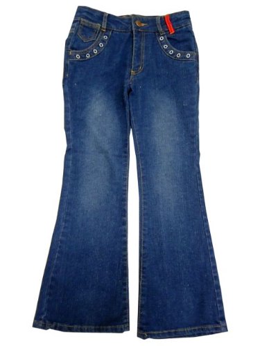 ジュニア デニム 女の子ジーンズ ウエスト調節ゴム入りブーツカットデニムパンツ（子供用）130cm140cm150cm