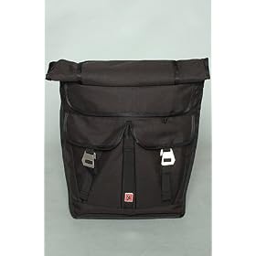 Chrome The Ivan Roll Top Bag in Black & Red,Bags (Messenger/Utility) for Men