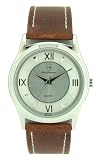 Philip Mercier Gents Silver dial and Brown Strap Watch SML45/C