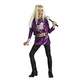 Girls Small Hannah Montana Purple Halloween Costume with Blonde Wig (Size 4-6)