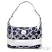 Authentic Coach Signature Stripe Hobo Handbag 17434 Denim Blue Silver