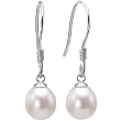 Pearl Essence 7-8mm AAAA Drop Earrings in Platinum Overlay CAREFREE Sterling Silver, White Pearl Essence 7-8mm AAAA Drop Earrings in Platinum Overlay CAREFREE Sterling Silver, White
