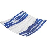 Fused Glass Plate In The Colors Of El Salvador, Blue And White W/ Iron Folding BaseVT62010012AS