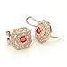Yoursfs 18k Rose Gold Plated Vintage Ruby Necklace and Ring and Earring Bridal Jewelry Sets
