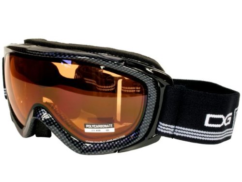 DG Snow Ski Snowboard Goggles Carbon Fiber Orange