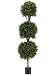 ONE 	66" Triple Ball-Shaped Boxwood Topiary in Plastic Pot Two Tone Green