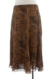 Lauren By Ralph Lauren Voyage Brown Silk A-Line Skirt