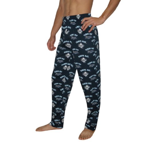 Mens MLB Tampa Bay Rays Cotton Thermal Sleepwear / Pajama Pants - Dark Blue (Size: M)