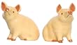 Ceramic Pottery Pigs Salt and Pepper Shakers 3"H Two Sets