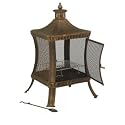 Large Square Bronze Finish Cast Iron and Steel Cook Firepit