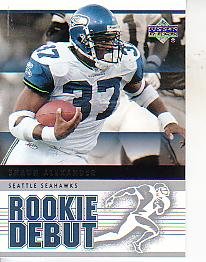 2005 Upper Deck Rookie Debut 87 Shaun Alexander Seattle Seahawks (Football Cards)
