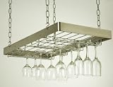 Rogar Hanging Wine Glass Rack - Stainless Steel/ Chrome