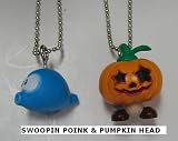 Nintendo Super Mario Galaxy Tiny Mini Keychain Swoopin Poink & Pumplin Head