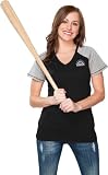 Colorado Rockies Women's Black Energy V-Neck T-Shirt
