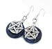 Sterling Silver Pentagram or Pentacle on Genuine Blue Sodalite Hook Earrings