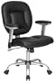 Techni Mobili Deluxe Task Chair, Black, 27"W x 20"D x 38"H