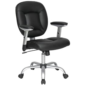 Techni Mobili Deluxe Task Chair, Black, 27W x 20D x 38H by TECHNI MOBILI