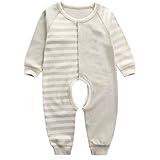 エルフ ベビー(Fairy Baby)オーガニックコットン ベビーカバーオール 新生児ロンパース 前開きパジャマ 長袖 73cm グリーン