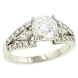 Pave/Kite Shaped Diamond Engagement Ring.47ct (CZ ctr)