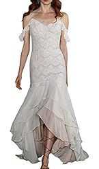 Off the Shoulder Chiffon/Georgette Sequined Lace Evening Dress 