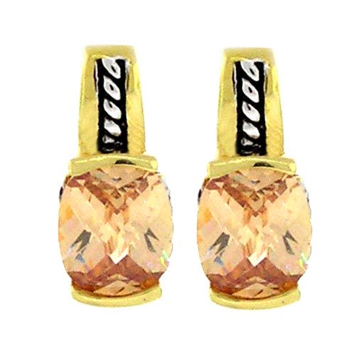 Yummy Designer-Inspired Earrings w/Champagne CZs - GP