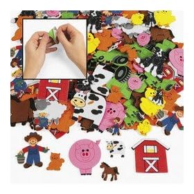 500 Barnyard Foam Self-Adhesive Farm Shapes: Toys &amp; Games