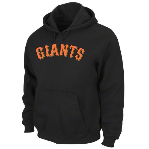 San Francisco Giants Sweatshirt: Black NX Flock Hooded Fleece Pullover