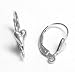 2 pcs .925 Sterling Silver Heart Leverback Earwires Lever Back Earring Connector W/Open Ring/Findings/Bright