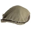 New Cotton Denim Distressed Ivy Driving Cap Hat Khaki Beige - Medium / Large