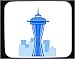 Mouse Pad with hourglass-shaped, background, buildings, Seattle, blue, tower, Needle, Space