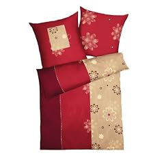 Kaeppel G-009905-22D3-VA97 Bettw�sche 2-teilig Pop Art 155 x 220 cm Biber, Farbe: bordeaux