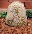"Hope" Angel Outdoor Garden Faith Stone 8"