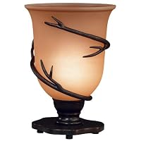 Kenroy Home Twigs Table Torchiere with 8 inch diameter Amber Scavo glass shade