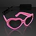 EL Wire Glowing Pink Heart Sunglasses