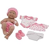 JC Toys 14-Inch La Nursery Newborn 8 Piece Layette Baby Doll Set, Pink