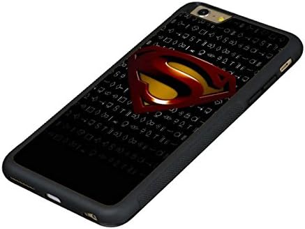 Designed iPhone 6 Superman Protective Case,Durable Tough Hard Back Cover with Soft High Impact TPU Anti-Slip Edge,[Scratch Resistant] [Impact Resistant][Shock Absorption] [Drop Protection] Rugged Case Shell, Heavy Duty Poly-Carbonate (PC) Back Case and Black [Non Slip Reinforced] Rubber Edge Hybrid Armor shell