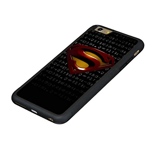 Designed iPhone 6 Superman Protective Case,Durable Tough Hard Back Cover with Soft High Impact TPU Anti-Slip Edge,[Scratch Resistant] [Impact Resistant][Shock Absorption] [Drop Protection] Rugged Case Shell, Heavy Duty Poly-Carbonate (PC) Back Case and Black [Non Slip Reinforced] Rubber Edge Hybrid Armor shell