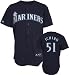 Ichiro Suzuki Jersey: Adult 2010 Majestic Alternate Navy Replica #51 Seattle Mariners Jersey - Small