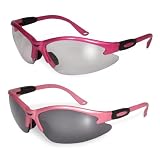 2 Pairs COUGAR - Advanced System PINK Safety Glasses- ANTI-FOG Lenses