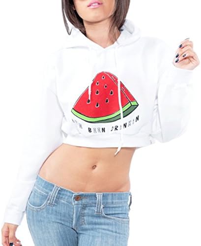 Beenie Nicole Womens Watermelon Fleece Crop Watermelon Sweater
